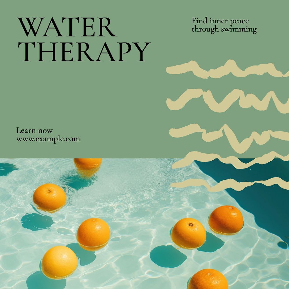 Water Therapy Facebook post template, editable design