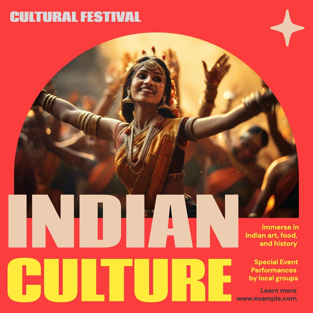 Indian culture Facebook post template, editable design