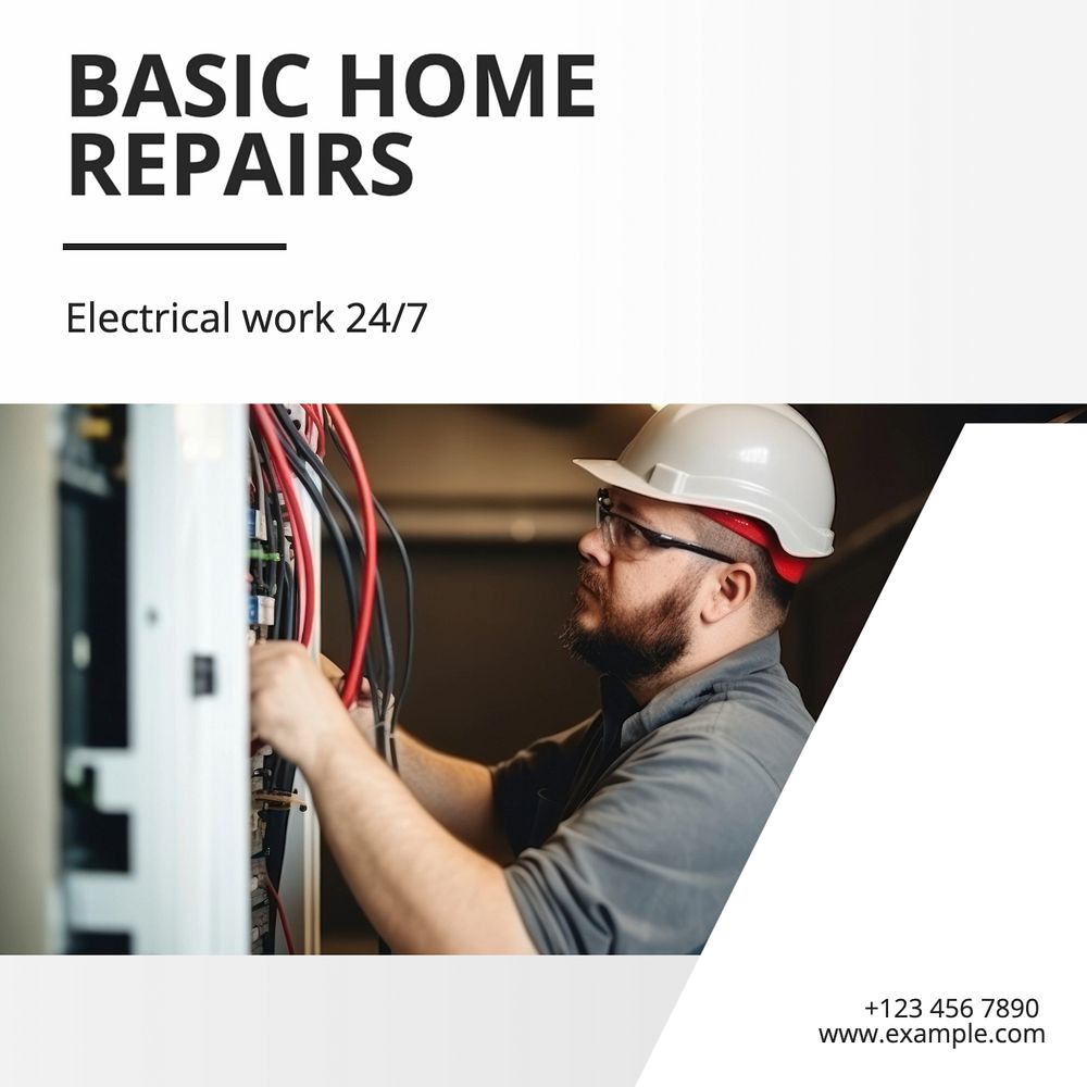 Basic home repair Instagram post template, editable text