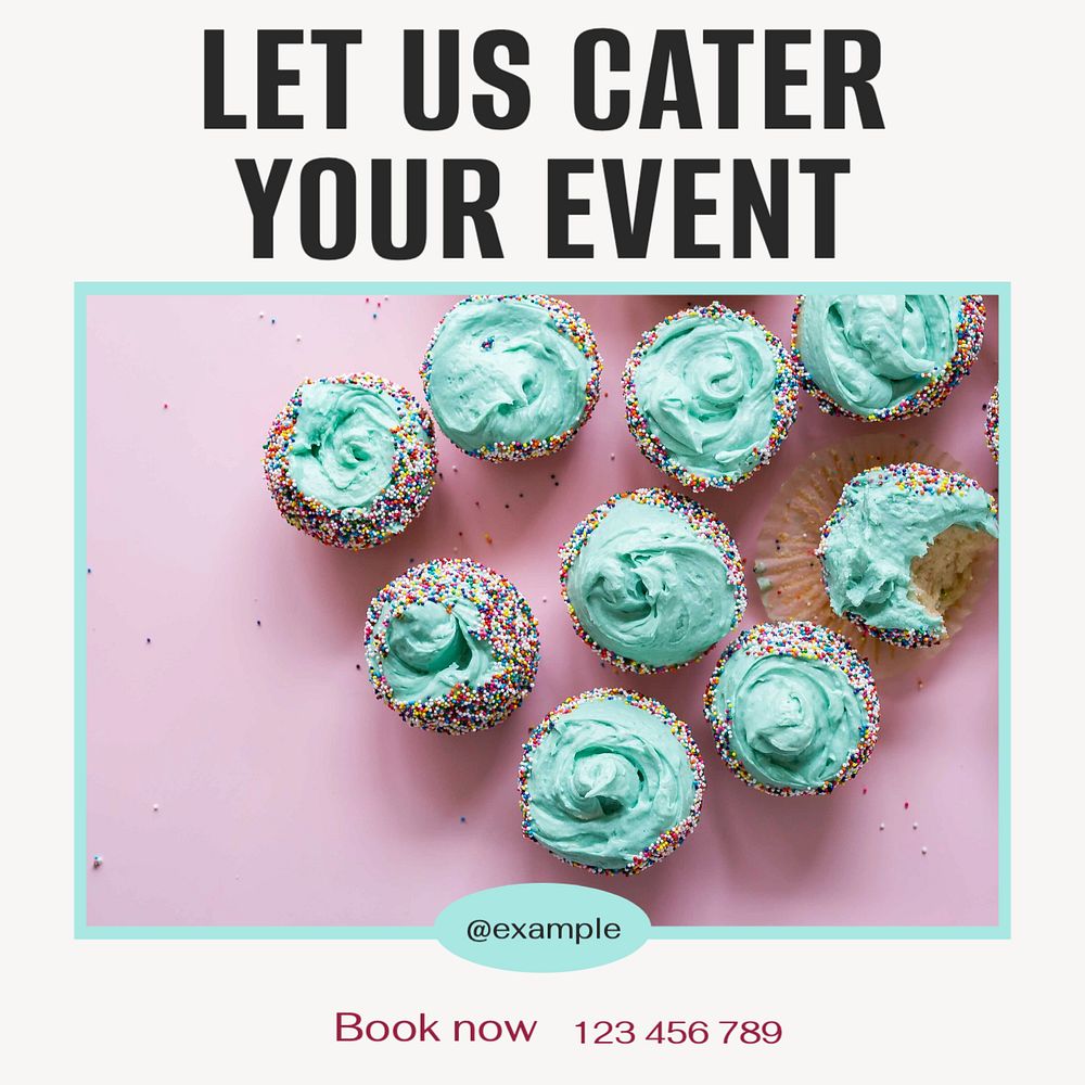 Event Food Catering Facebook post template, editable design