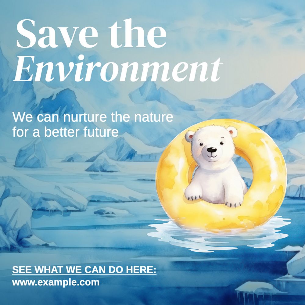 Save environment Instagram post template, editable text