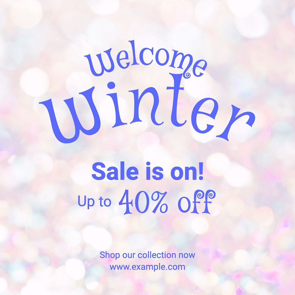 Welcome winter sale Instagram post template, editable text