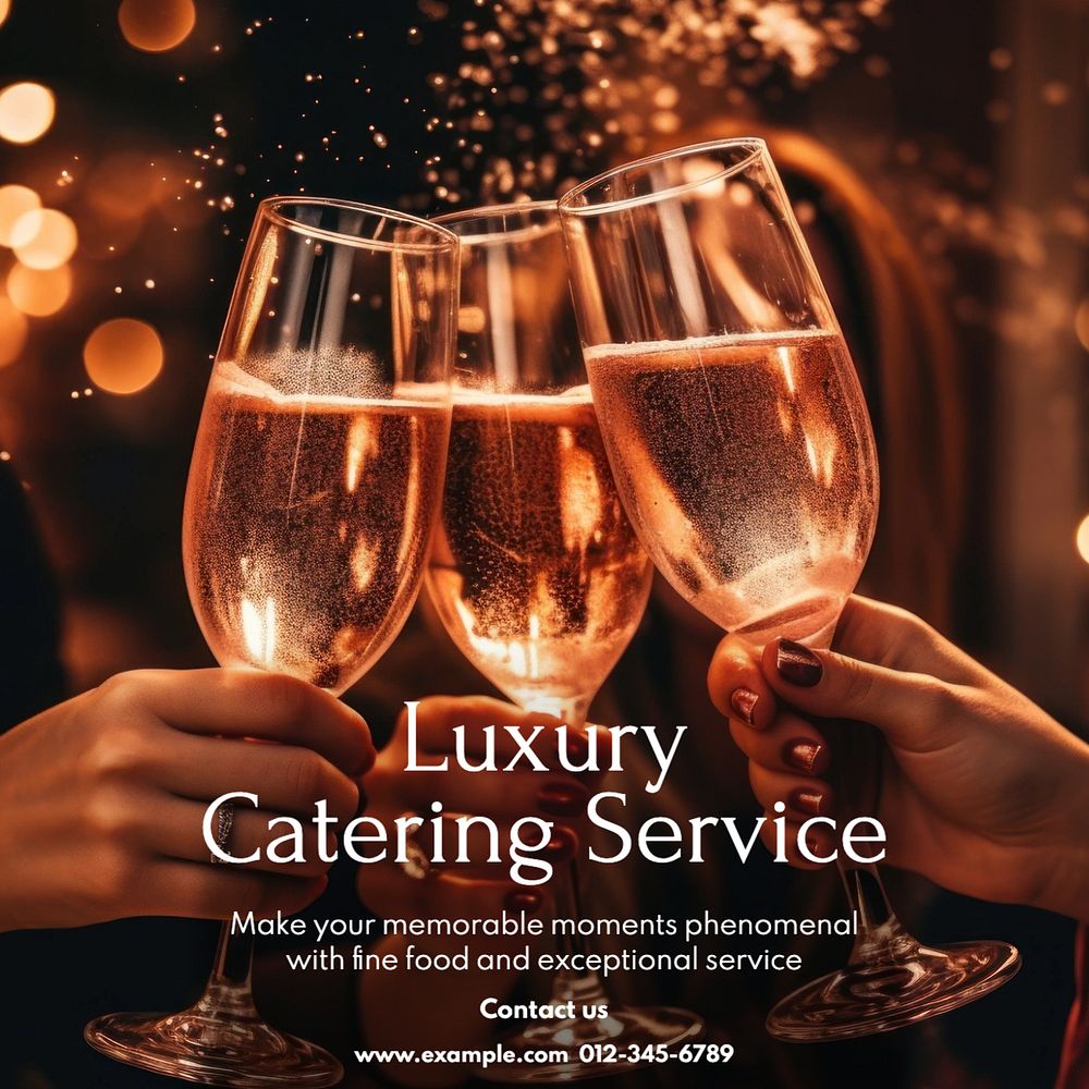 Luxury catering service Facebook post template, editable design