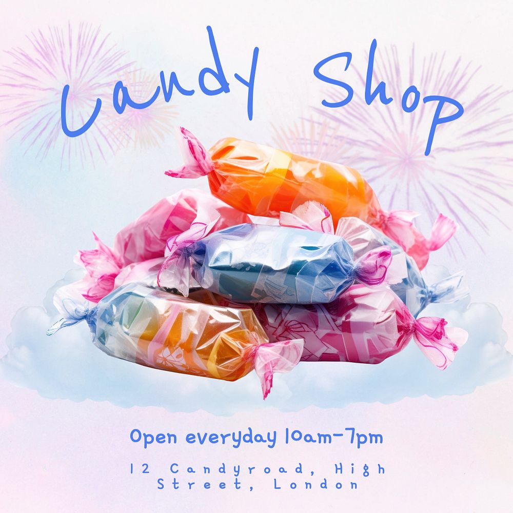 Candy shop Instagram post template