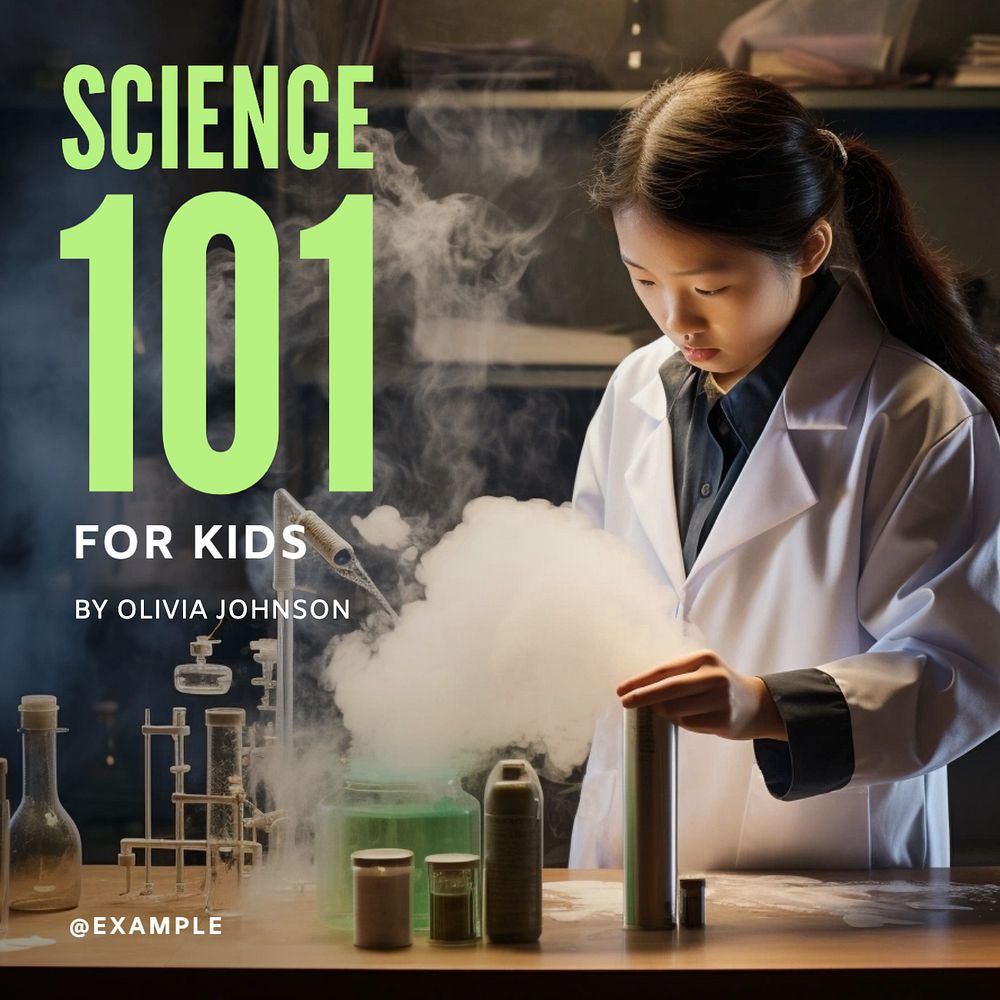 Science 101 Instagram post template, editable text