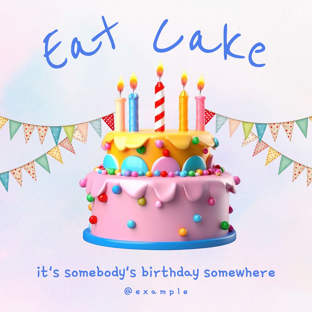 Eat cake Instagram post template