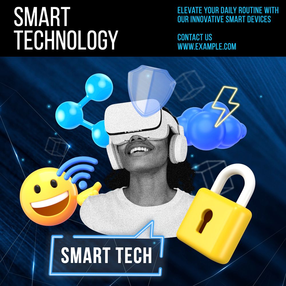 Smart technology Instagram post template