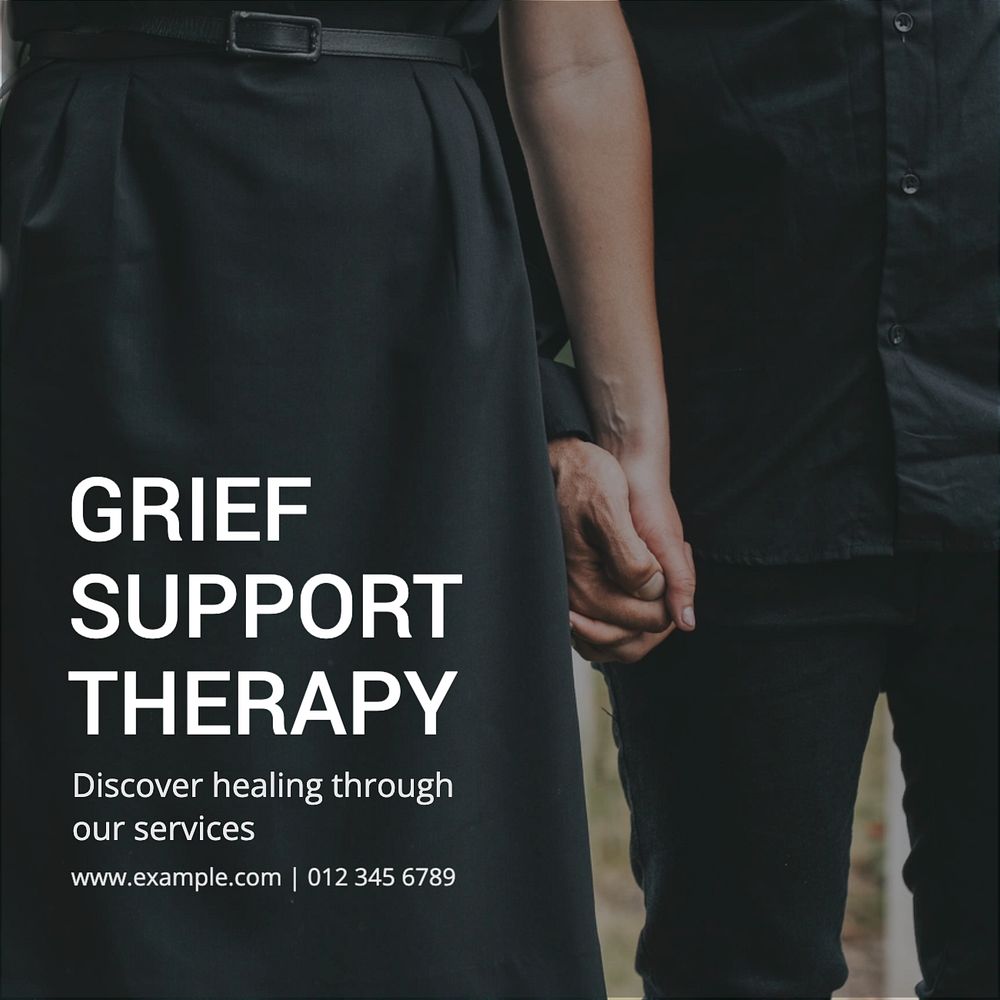 Grief support Facebook post template, editable design