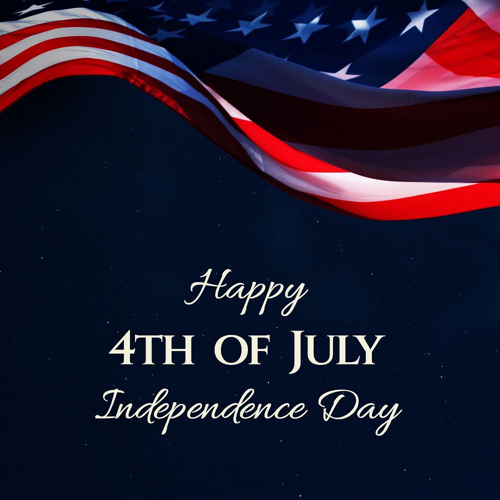 Independence Day Instagram post template, editable text