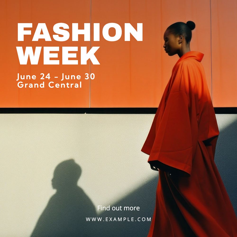 Fashion week Facebook post template, editable design