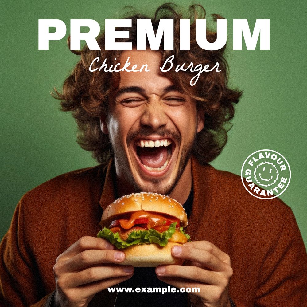 Premium burger Instagram post template