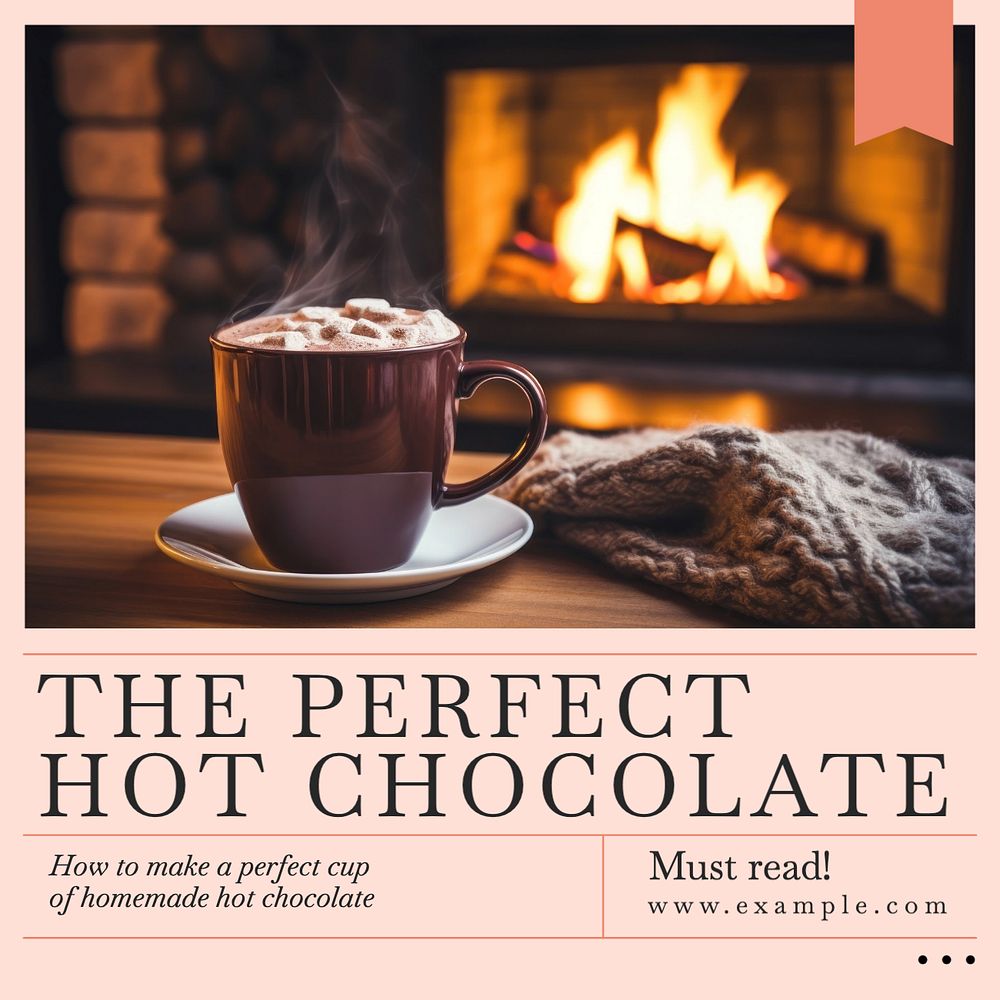 Hot chocolate Instagram post template