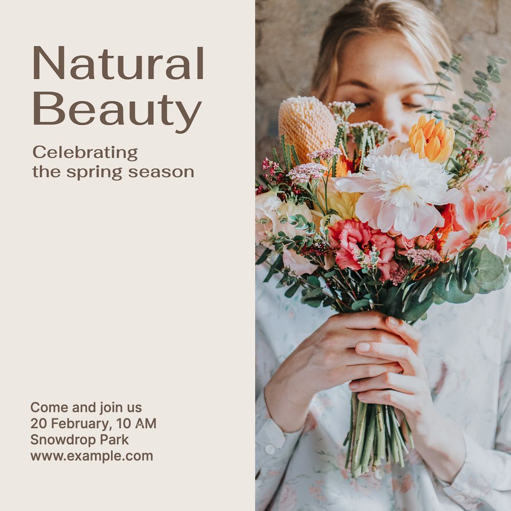 Natural beauty Instagram post template