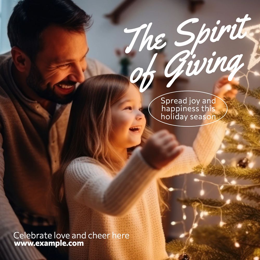 Christmas donation charity Instagram post template