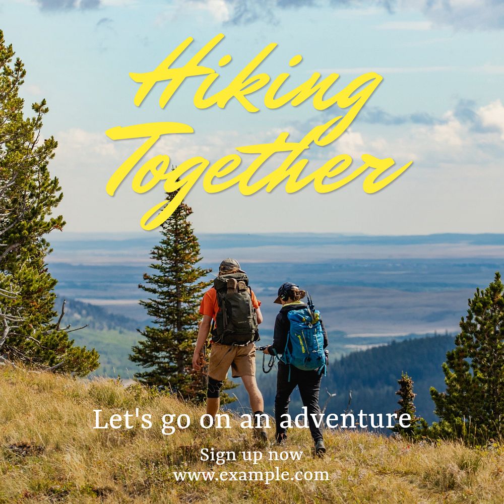 Hiking club Instagram post template