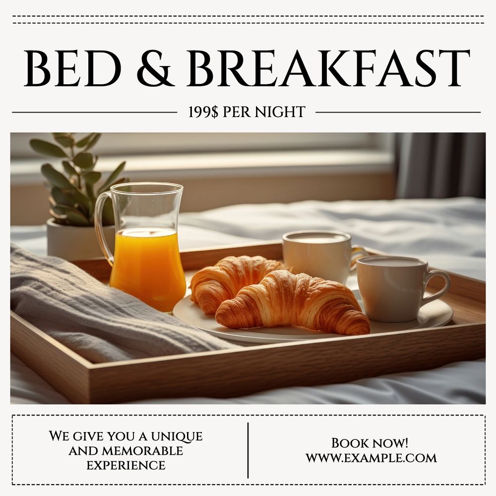 Bed & breakfast Instagram post template