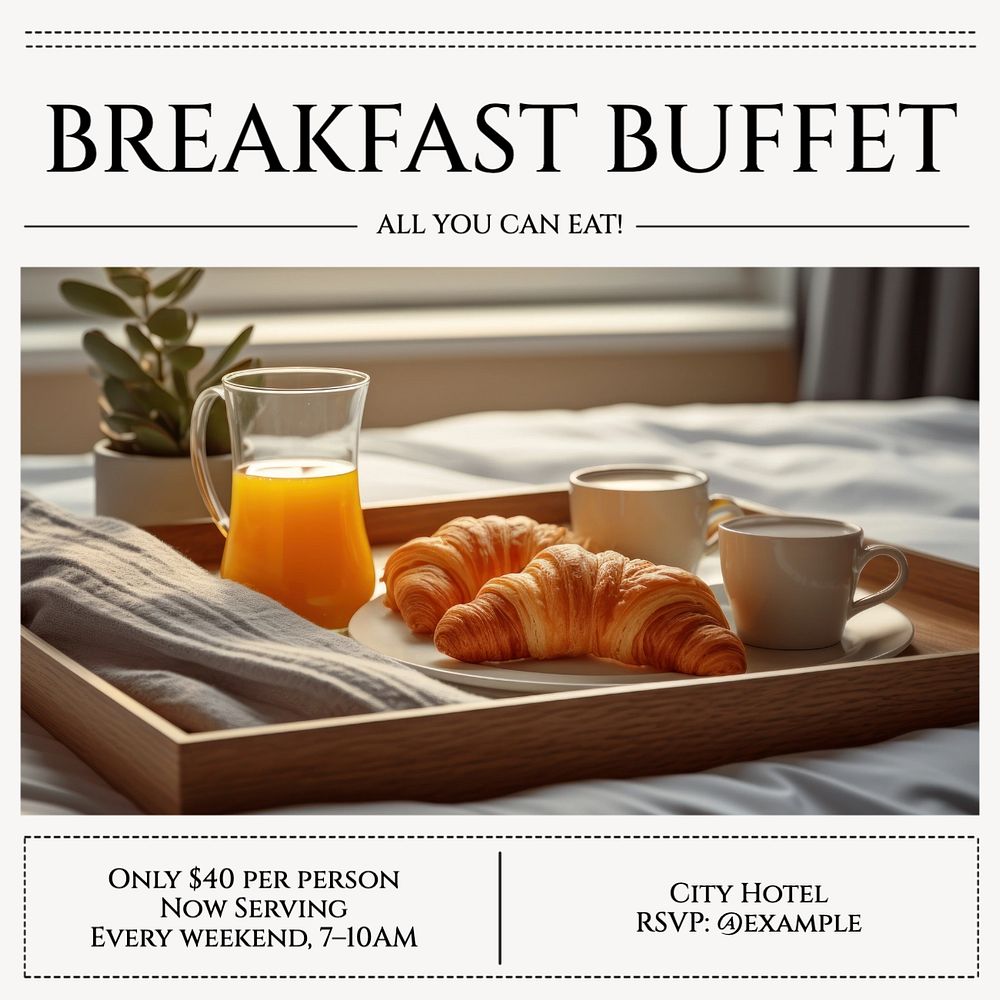 Breakfast buffet Instagram post template