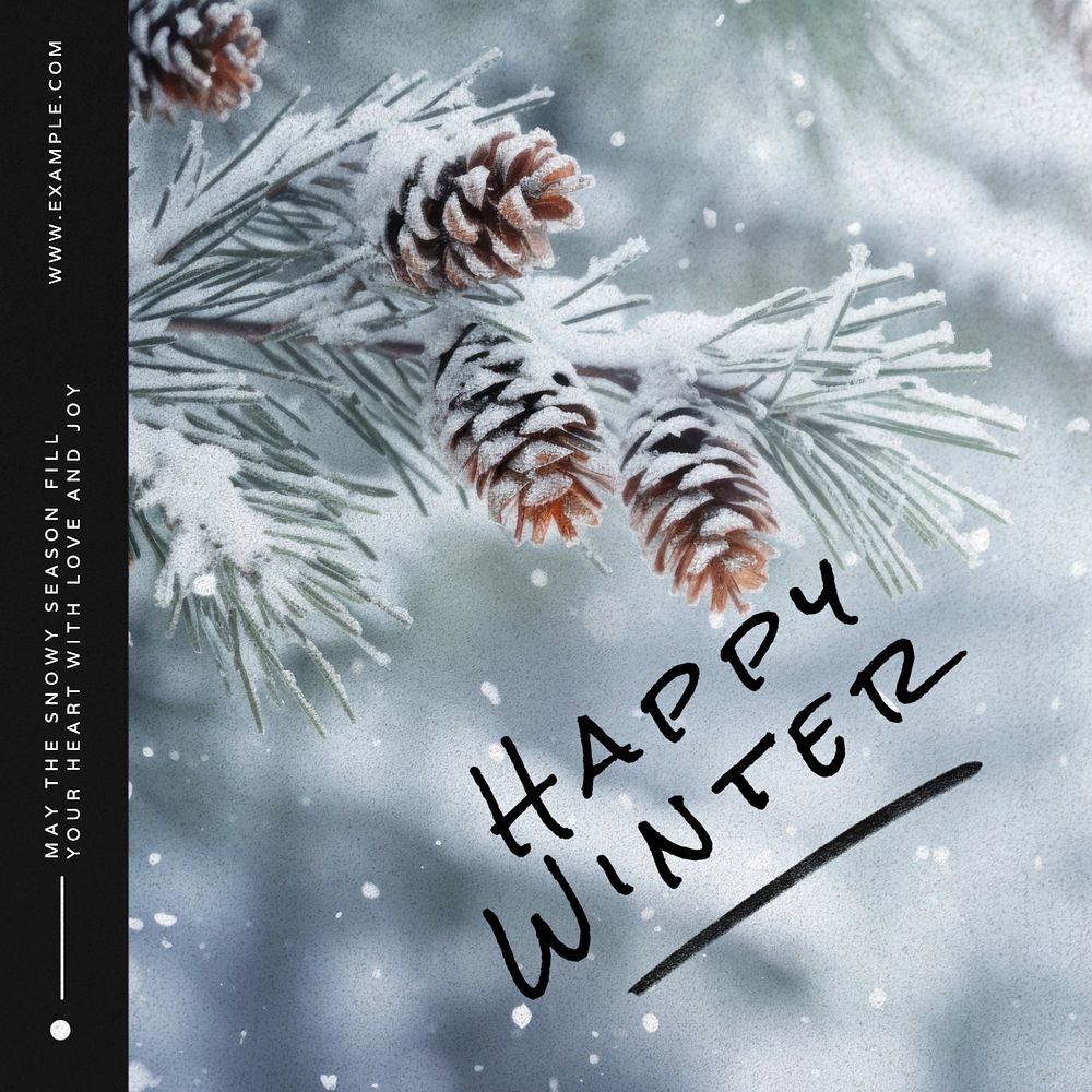 Happy winter Instagram post template, editable text