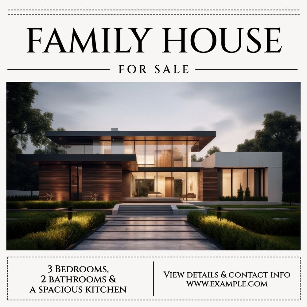 Family house sale Instagram post template