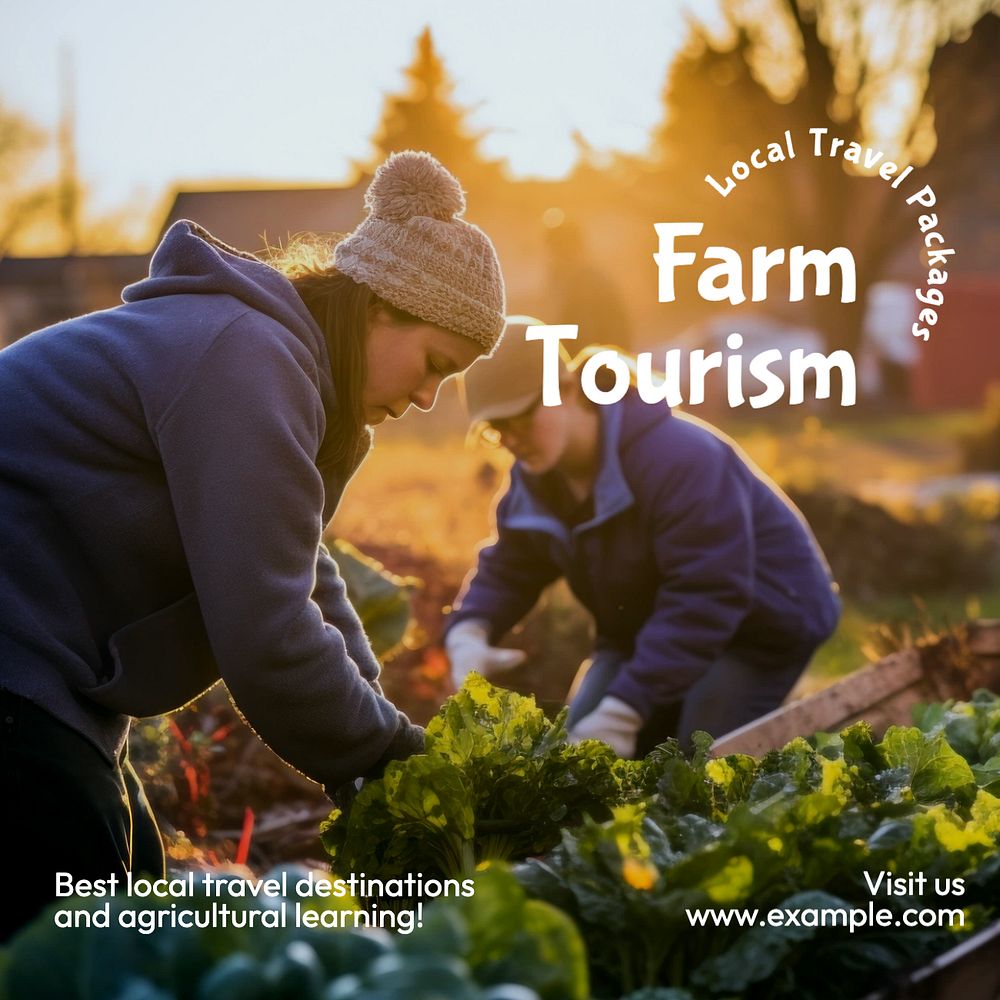 Farm tourism Instagram post template