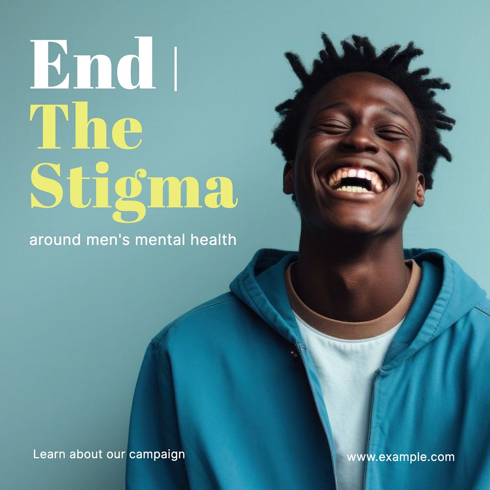 Men's mental health Instagram post template