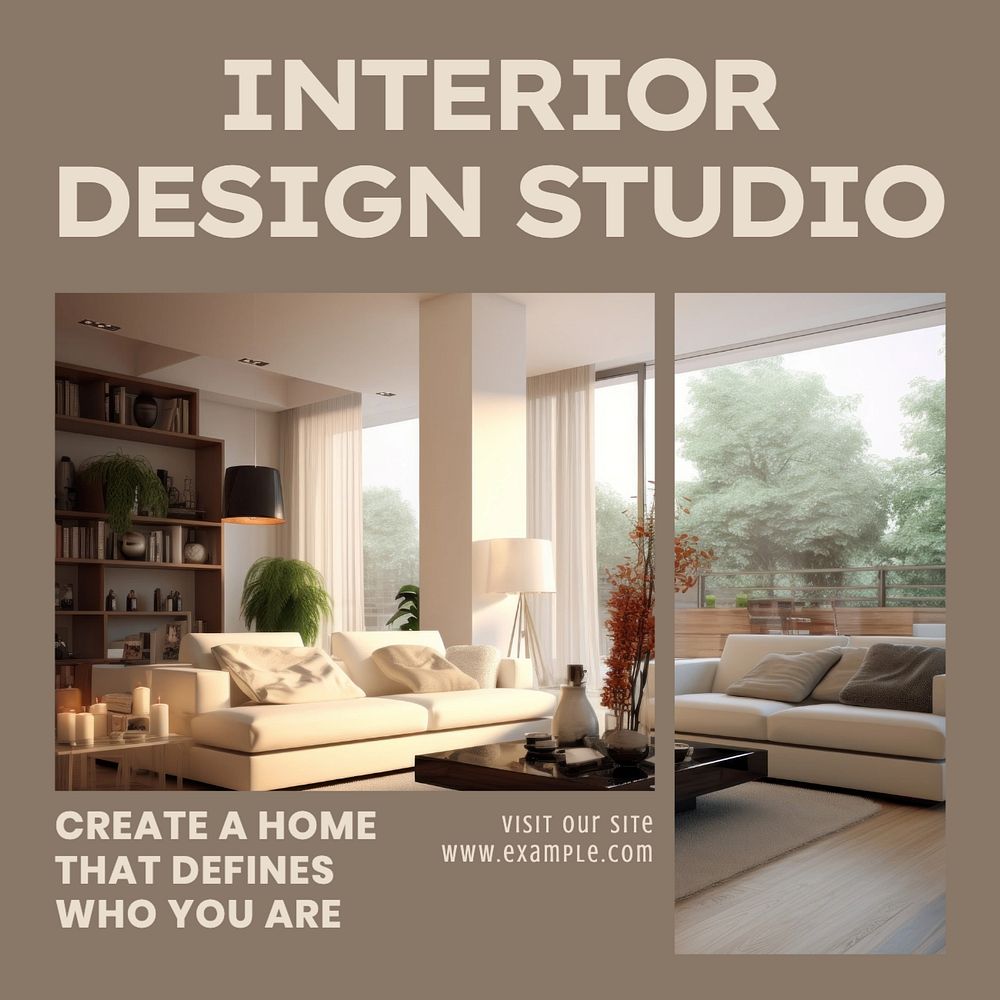 Interior design Instagram post template