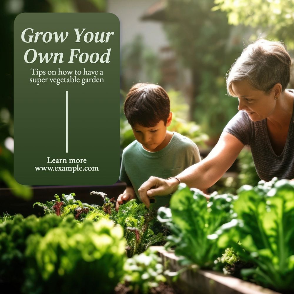 Grow your food Instagram post template