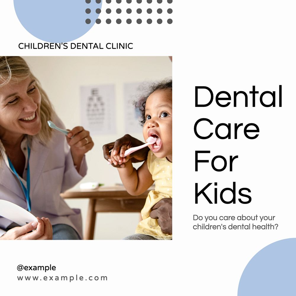 Kids dental care Instagram post template