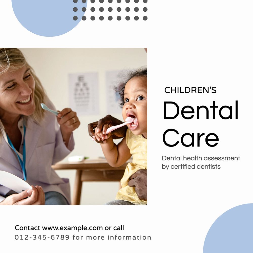 Children's dental care Instagram post template