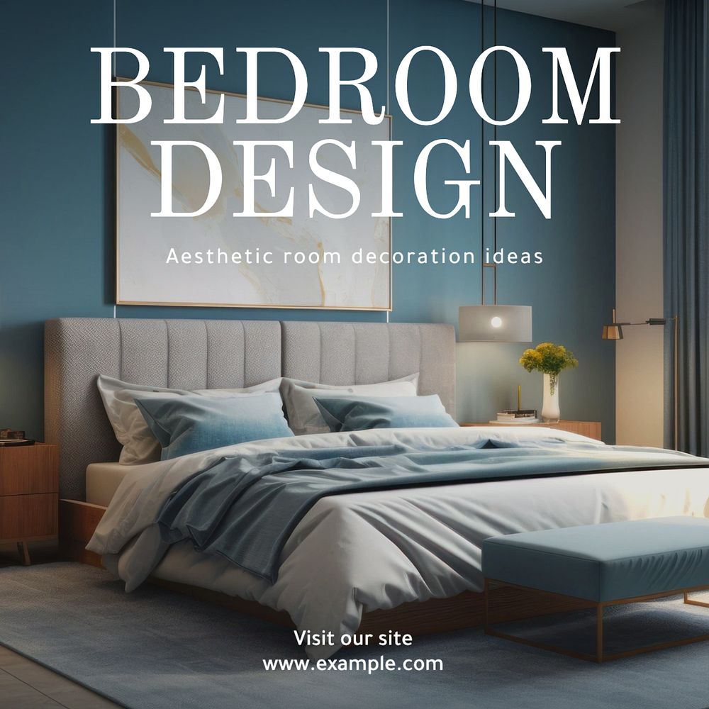 Bedroom design Instagram post template