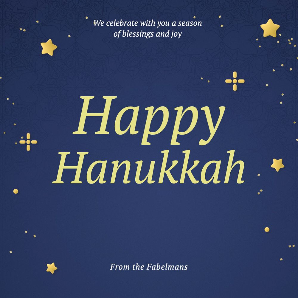 Happy Hanukkah Instagram post template