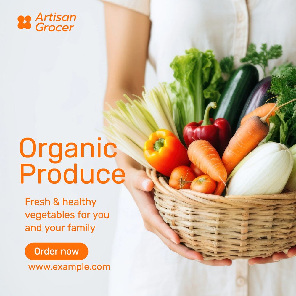 Organic produce Instagram post template