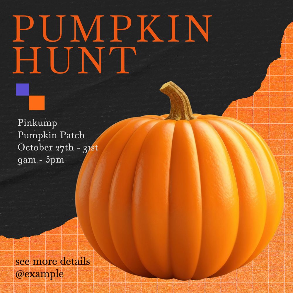 Pumpkin hunt Instagram post template