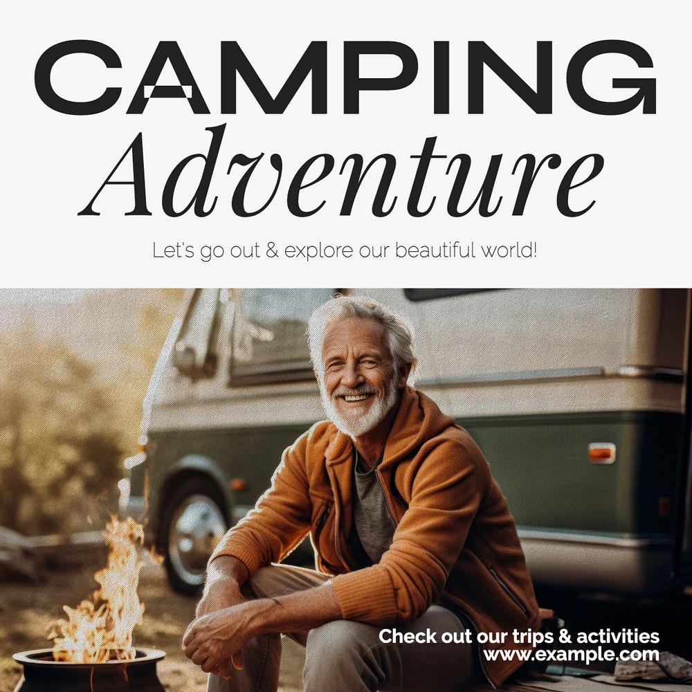 Camping adventure Instagram post template