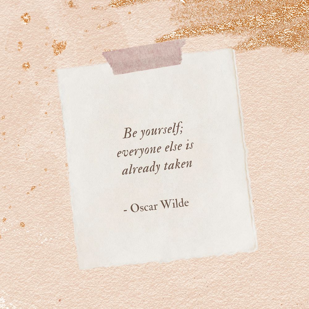 Minimal editable template with inspirational quote by Oscar Wilde 