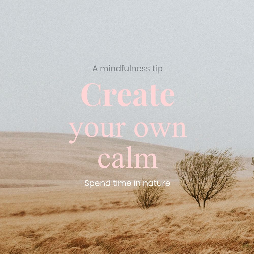 Editable instagram post for mindfulness trip 