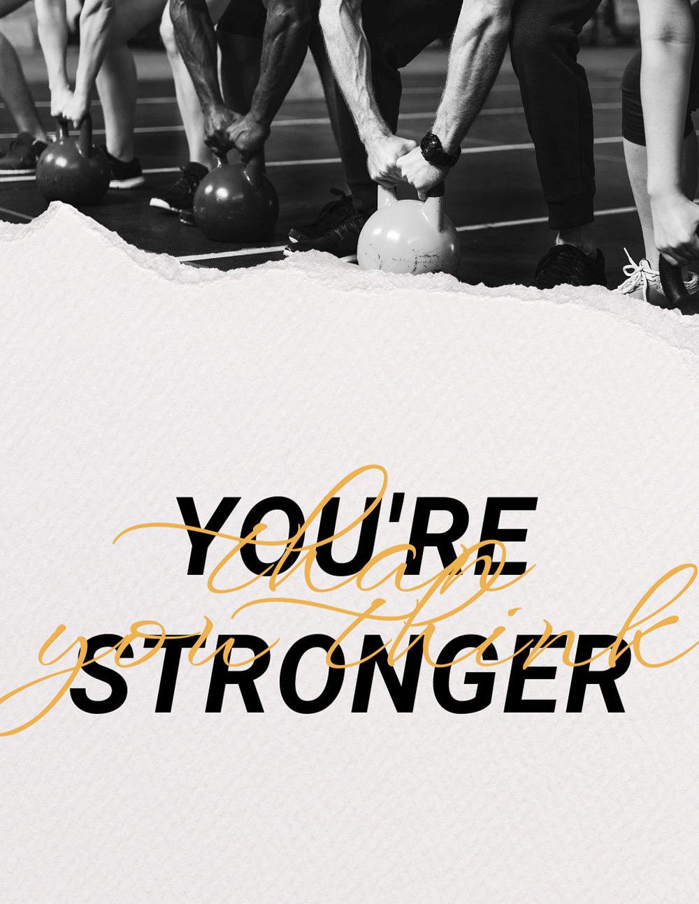 You're stronger flyer template, inspirational sports quote