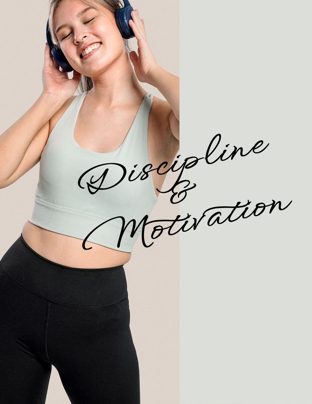 Discipline & motivation flyer template, sports, wellness photo