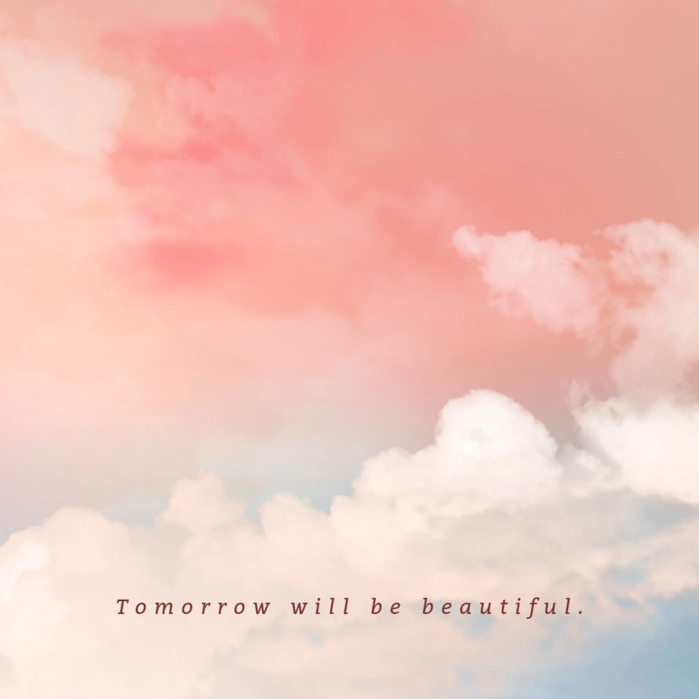 Motivational quote Instagram post template, tomorrow will be beautiful