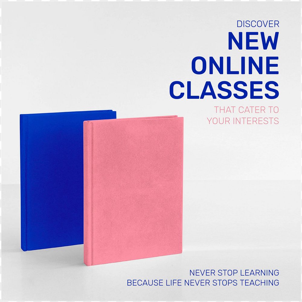 Online classes Instagram post template, education 