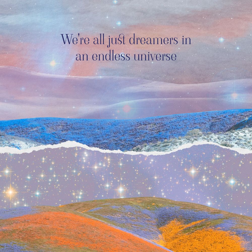 Surreal art Instagram post template, seascape design