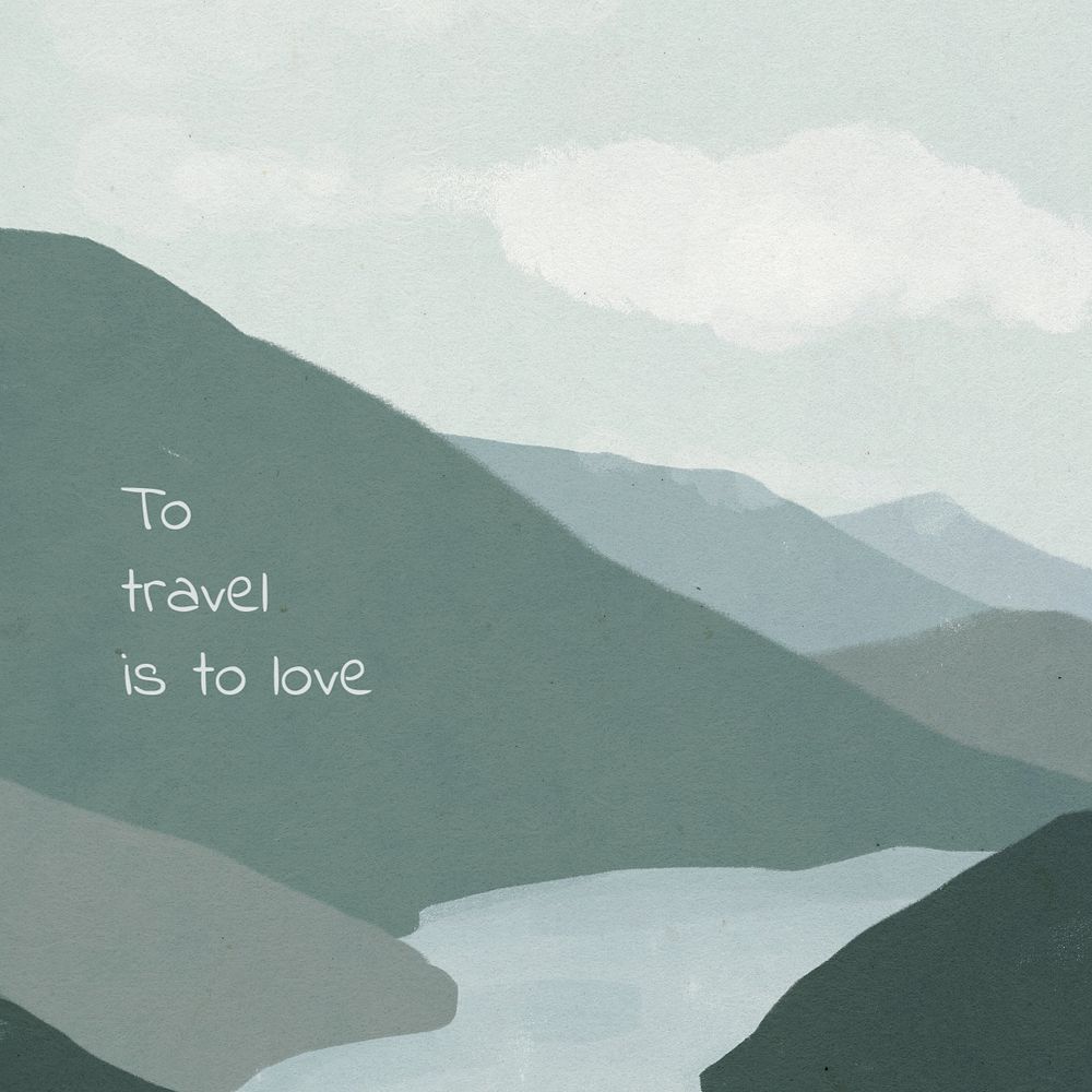 Motivational quote template social media post, nature background