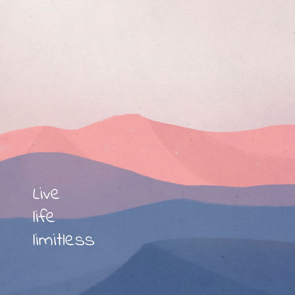 Motivational quote template social media post, nature background