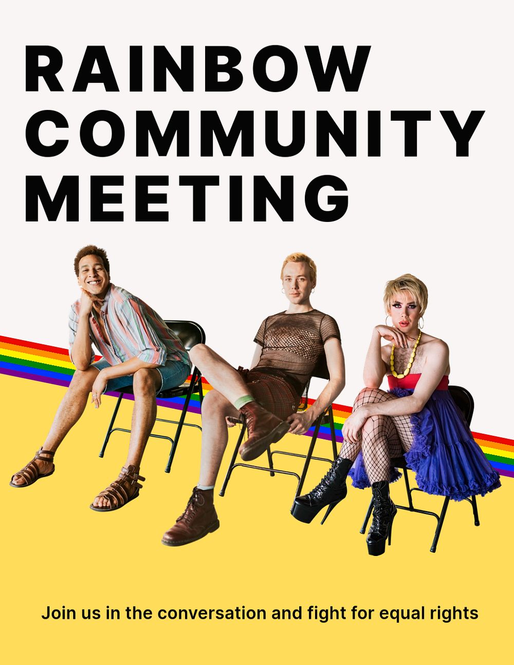 Drag queens flyer editable template, Pride Month celebration