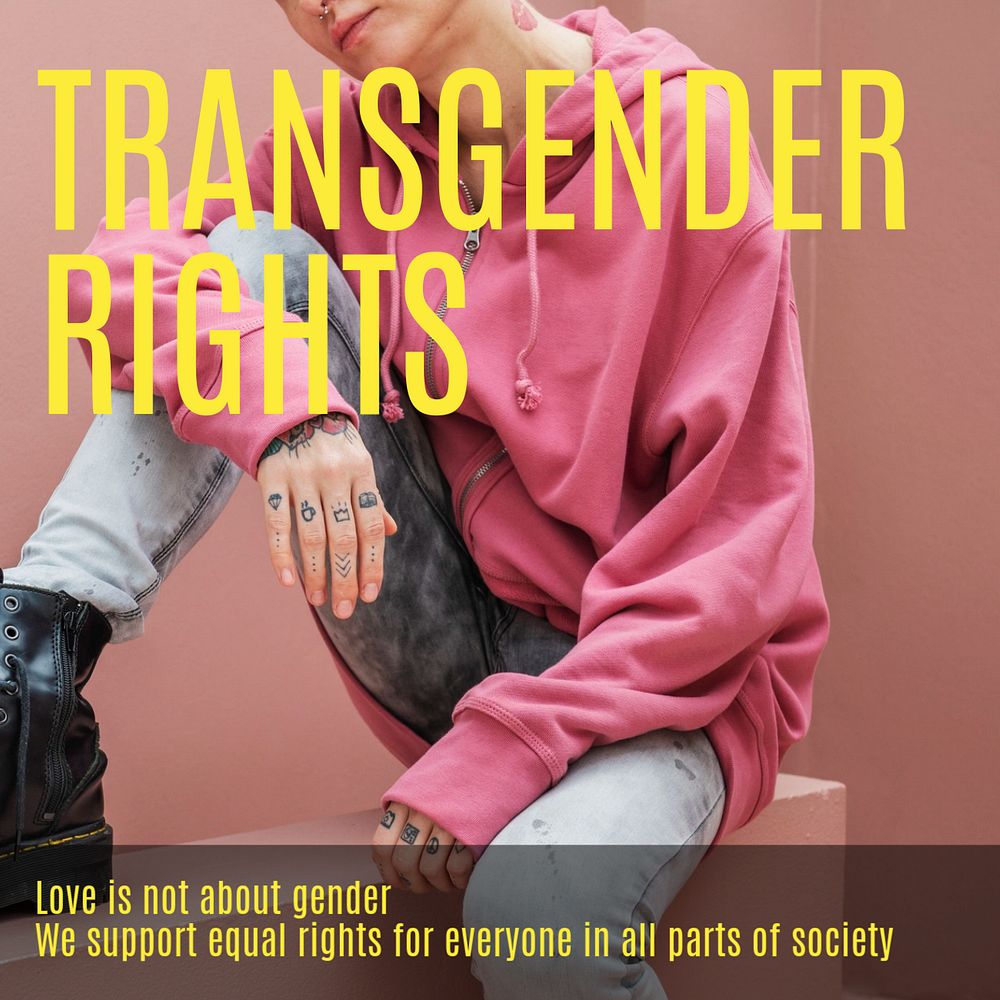 Transgender rights Instagram post template, Pride Month celebration