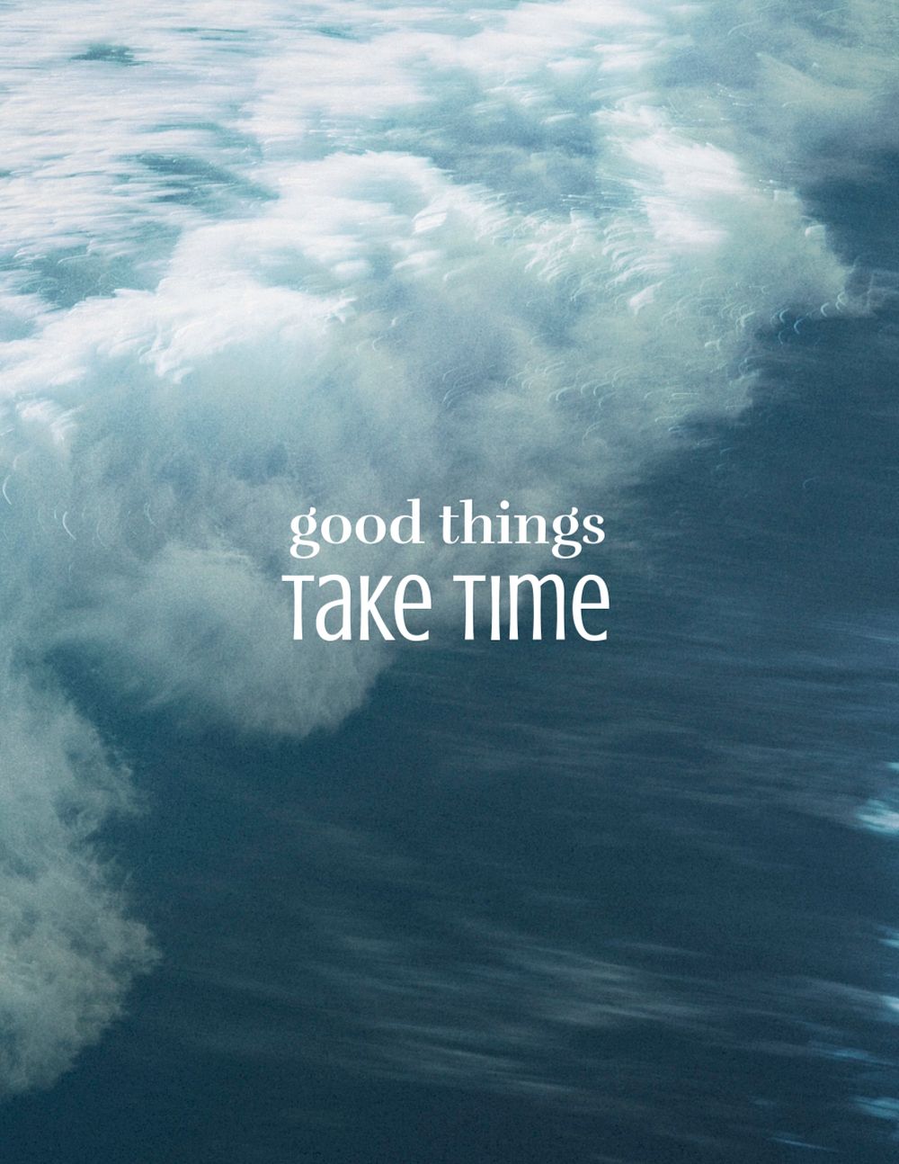Summer wave flyer template, good things take time quote