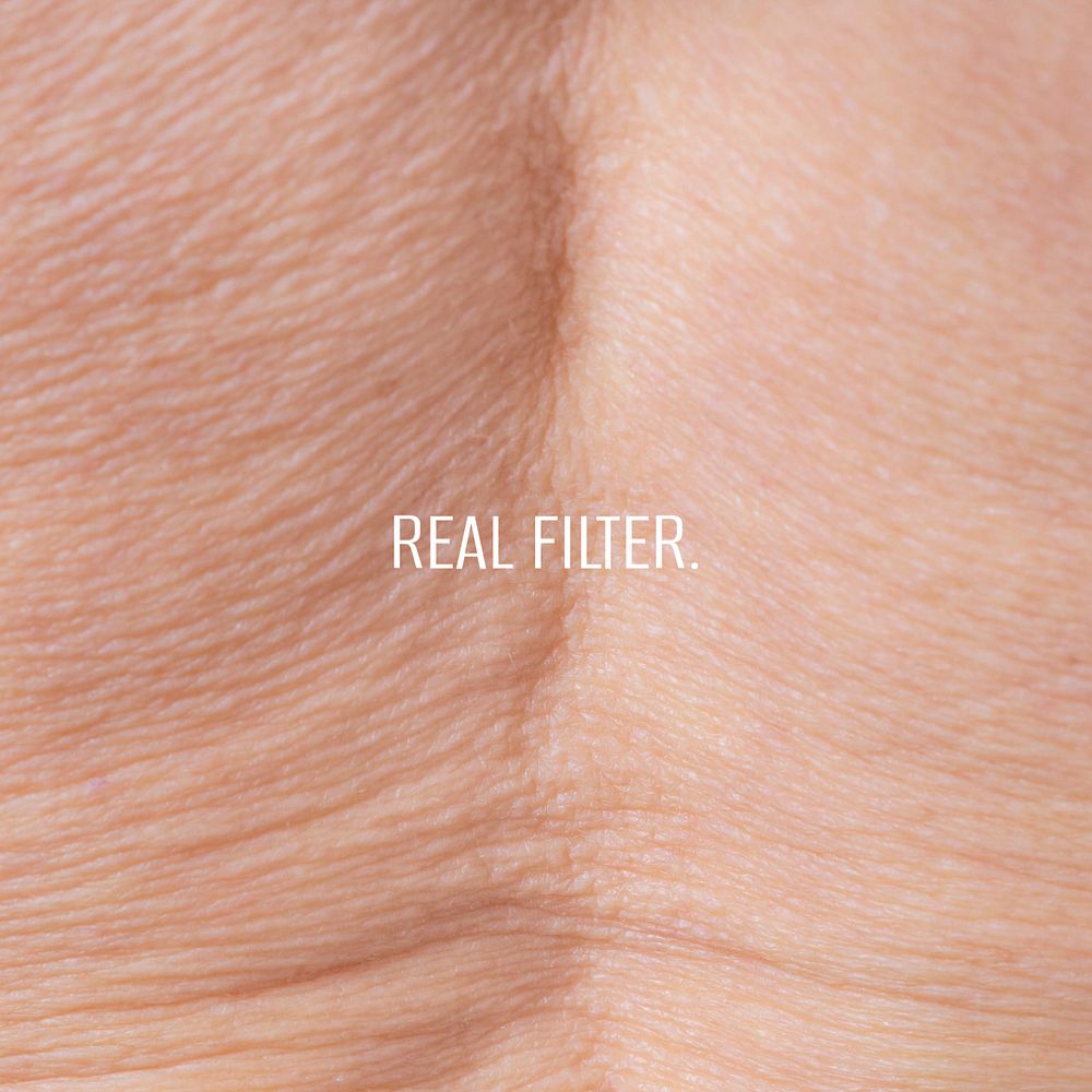 Real filter Instagram post template, old, wrinkled skin photo
