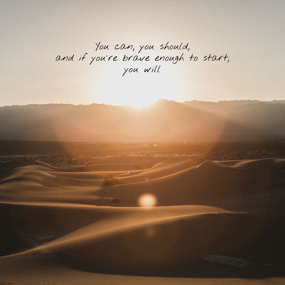 Dessert sunset Instagram post template, motivational quote