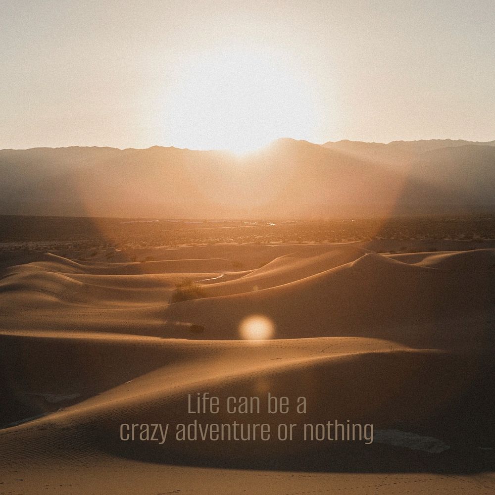 Dessert sunset Instagram post template, motivational quote