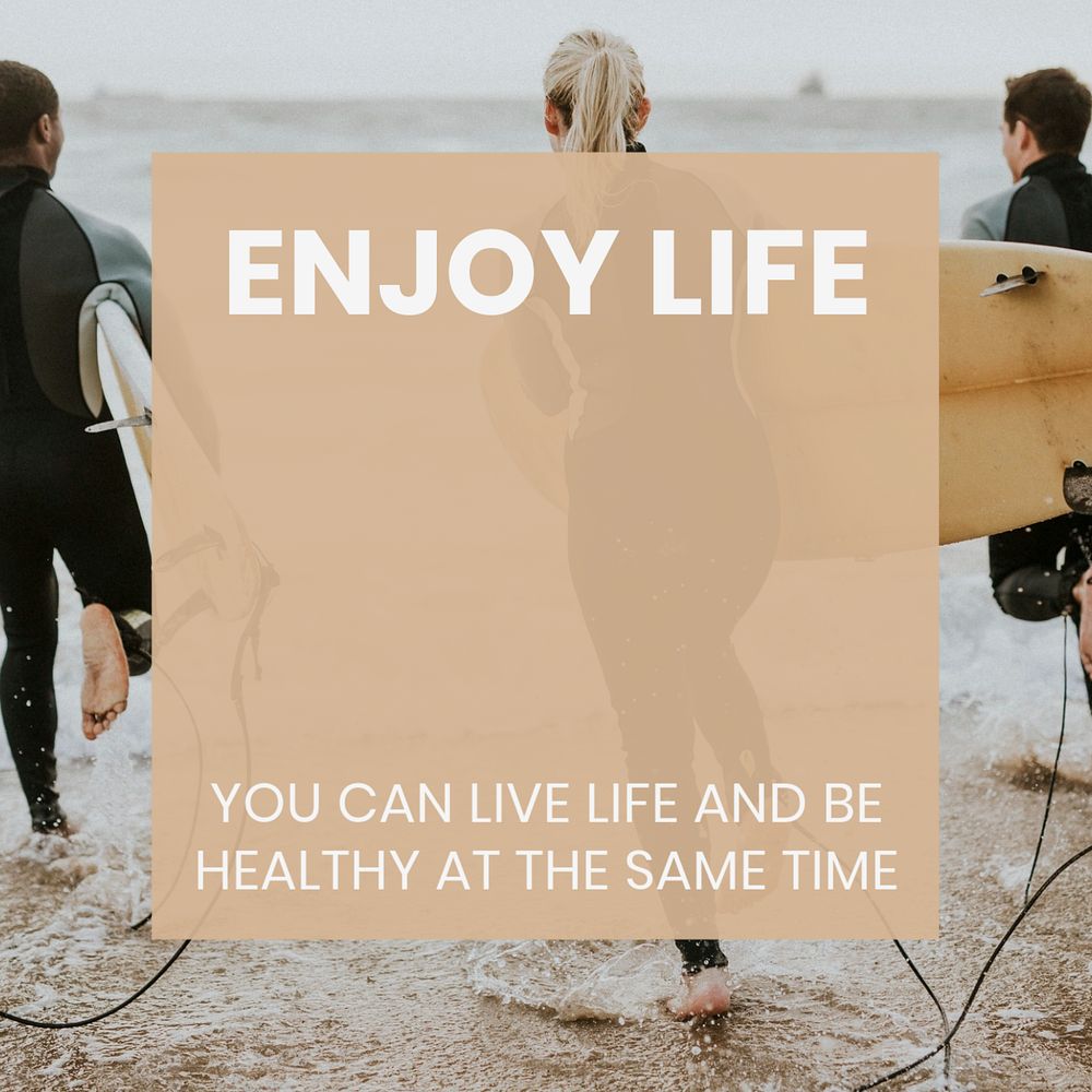 Surfer lifestyle Instagram ad template, editable social media post